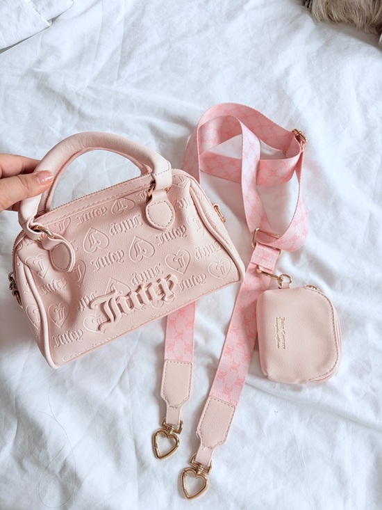Juicy Couture Handbags - GUC Juicy Couture Light Blush Embossed Mini Bag with Detachable Strap